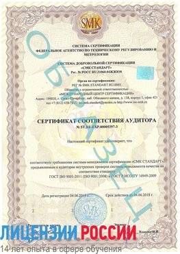 Образец сертификата соответствия аудитора №ST.RU.EXP.00005397-3 Поронайск Сертификат ISO/TS 16949